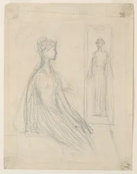 Studi per la placca di bronzo Violet Sargent nell