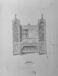 Progetto per una libreria gotica, c.1835