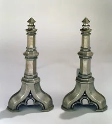 Coppia di alari in stile gotico, c.1836