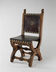 Sedia a X, realizzata da John Webb, c.1847 (quercia, pelle e ottone)