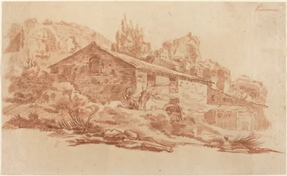 Edificio rustico tra rovine romane