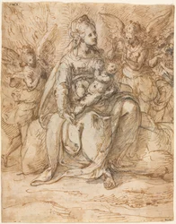 Madonna col Bambino e angeli, fine 1500