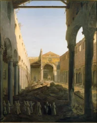 Interno di San Paolo fuori le mura dopo l