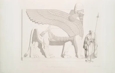 Un leone alato con testa umana da Nimrud [Calah], 1849