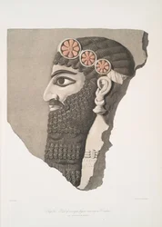 Testa di una figura alata con diadema, 1849