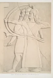 Due arcieri e un portatore di scudo, 1849