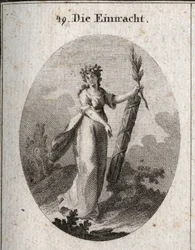 Allegoria della concordia rappresentata con una corona di melograni, emblema dell