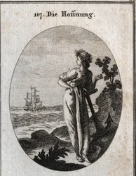 Allegoria della speranza si appoggia su un