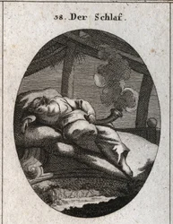 Allegoria del sonno su un letto d