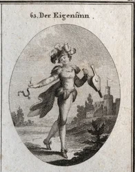 Allegoria del capriccio. Il suo costume e le piume segnano l