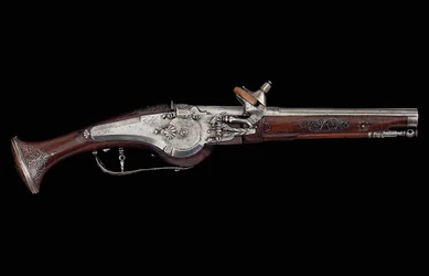 Pistola carinziana (Ferlach) con meccanismo a ruota e sistema di sicurezza automatico interno, c.1650