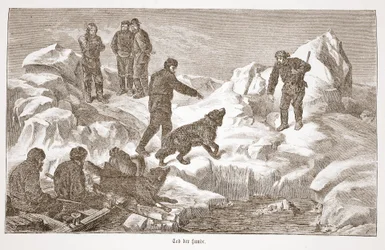 Caccia con i cani, 1876