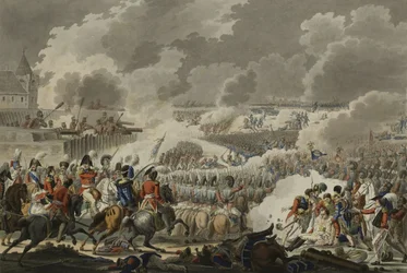 La Battaglia di Waterloo, 18 giugno 1815, pubblicata da Artaria e Co, c.1820 (incisione colorata)