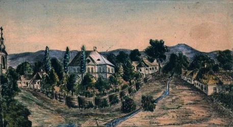 Veduta di un villaggio di campagna, c.1830