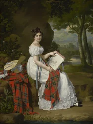 Donna che disegna in un paesaggio, c.1830