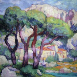 Colorato paesino di montagna nel Mediterraneo