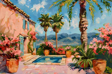 Giardino mediterraneo a bordo piscina