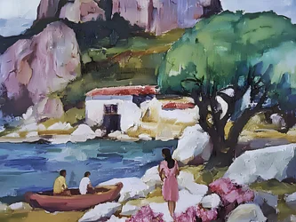 La tranquilla baia del villaggio