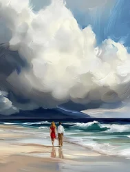 Una romantica passeggiata sulla spiaggia