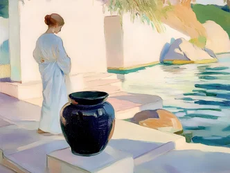 Vaso blu "Serene Woman"
