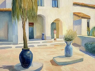 Sentiero del cortile soleggiato