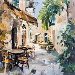 Caffetteria europea soleggiata