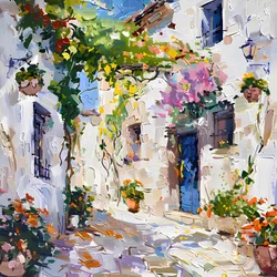 Una vivace strada di paese