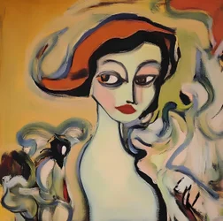 La donna con il cappello rosso