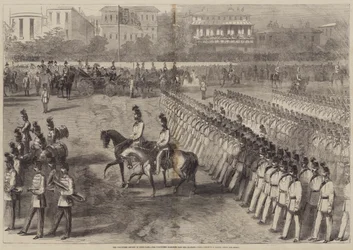 La rassegna dei volontari a Hyde Park, i volontari che sfilano davanti a Sua Maestà