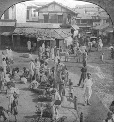 Un mercato ad Ahmedabad, India, 1902