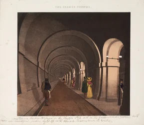 Il tunnel del Tamigi, inciso da J.D. Harding, c.1835