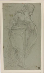 Figura femminile panneggiata in piedi