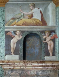 La Sala delle Prospettive, Sala della Prospettiva, dettaglio di una nicchia trompe-l
