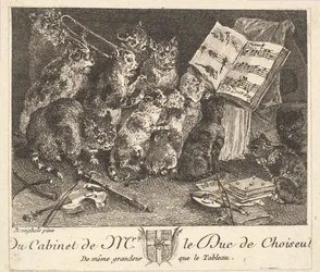 Concerto di gatti, dopo il dipinto nella collezione del Duca di Choiseul, prima del 1771