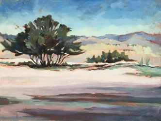 Vista della Georgia, 1980-95 circa (olio su tela)