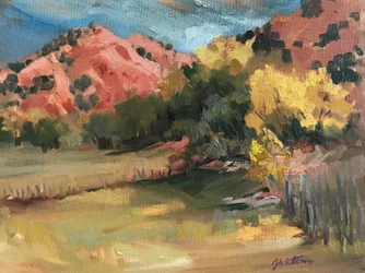 Pascoli di Chimayo, 1980-95 circa (olio su tela)