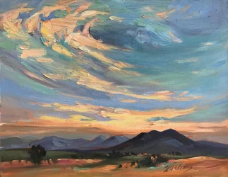 Taos Mountain New Mexico, 1980-2000 circa (olio su tela)