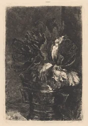 Tulipani in un mortaio di rame
