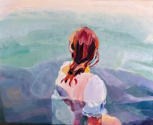 Mare freddo (Lara), 2023 (olio su pannello di legno verniciato)
