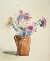 Fiori rosa in vaso