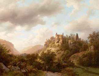 Veduta del castello di Larochette, 1848