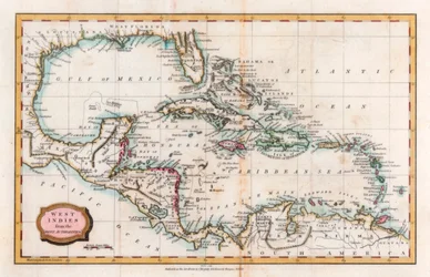 Mappa delle Indie Occidentali, XVIII secolo