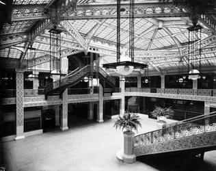 Atrio del Rookery Building, Chicago, Illinois, USA
