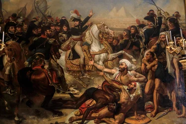 Bonaparte arringa il suo esercito prima della battaglia delle Piramidi. 1810