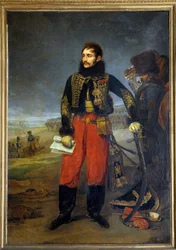 Campagna di Prussia: Ritratto a figura intera del Conte di Lasalle, generale di divisione, che riceve la resa della guarnigione di Stettino