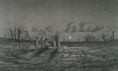 Le lavandaie o le lavandaie notturne, illustrazione per Leggende Rustiche di George Sand (1804-76) 1858