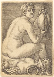 Donna nuda su un’armatura (Prudentia?)
