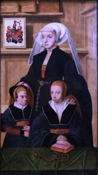 Francese: Ritratto di Katharina Von Gail e delle sue due compagne Katharina von Gail