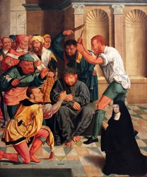 Tedesco: Dornenkrönung Christi mit kniender Benediktinerin als Stifterin Cristo coronato di spine con monaca benedettina inginocchiata come donatrice