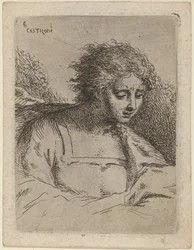 Figura a mezzo busto che legge